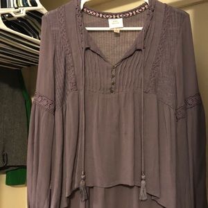 Knox Rose purple long sleeve boho blouse